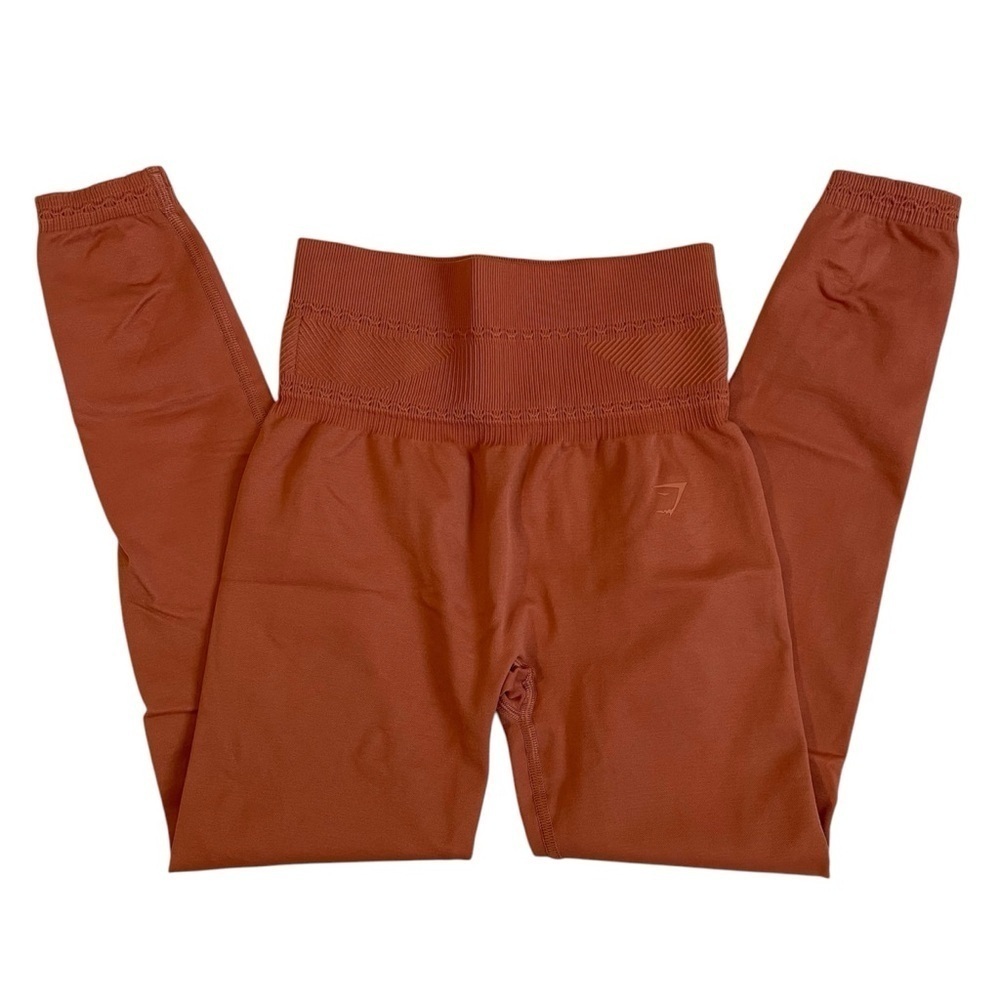 Gymshark Coral/Orange Studio Leggings - Picture 1 of 13